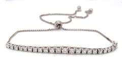 14kt White gold lab grown diamond graduated bracelet