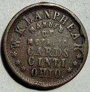 W K L.amphear Cinn Ohio Metalic Cards CW Token. 165 CY-3a R-3