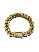 Huge 75.3 Gram Yellow Gold Plate Cuban Curb Link Bracelet