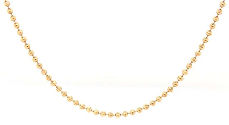 18kt Yellow gold beaded chain necklace