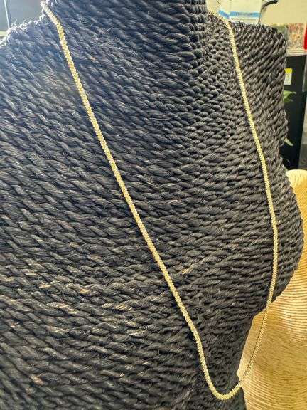 Gold Plated Sterling Silver Popcorn Roc Chain 2.2mm 925 2-Tone Criss Cross Necklace 22"