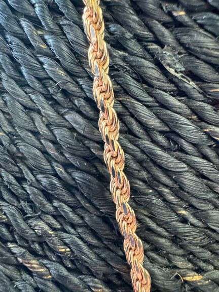 Rose Gold Plated Sterling Silver Diamond-Cut Rope Chain 4mm Solid 925 Italy Necklace 20"