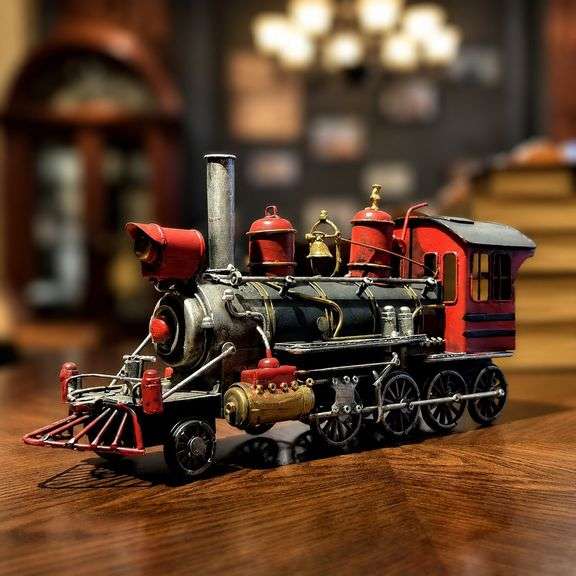Large Cast Metal Steam Locomotive