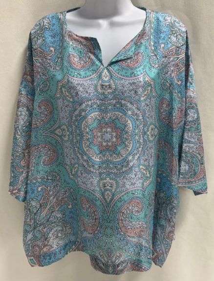 Stylish 100% Silk top with Paisley Design