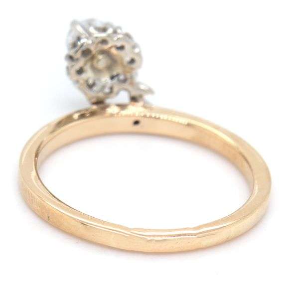 14kt Yellow gold 0.35ctw diamond halo fancy ring