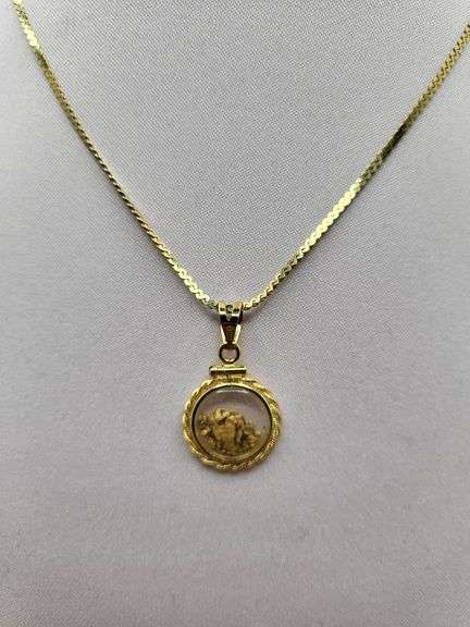 Very Unique Pendent 14K Gold  Chain with18k gold pendent, Pure gold nugets