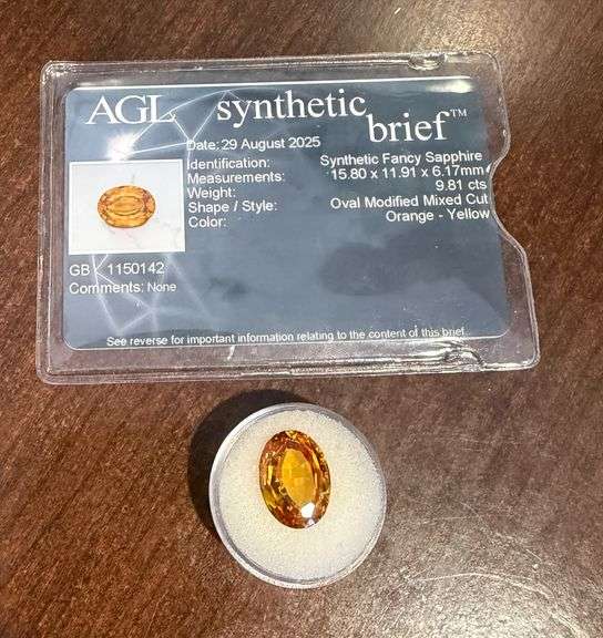 9.81 CT Synthetic Fancy Orange Sapphire