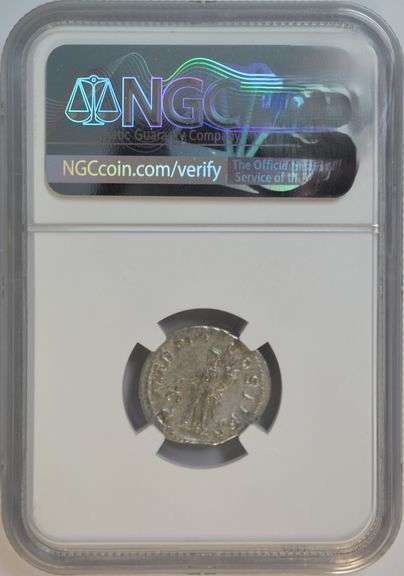 Bold NGC XF Roman Silver Denarius of Severus Alexander, 222-235 AD