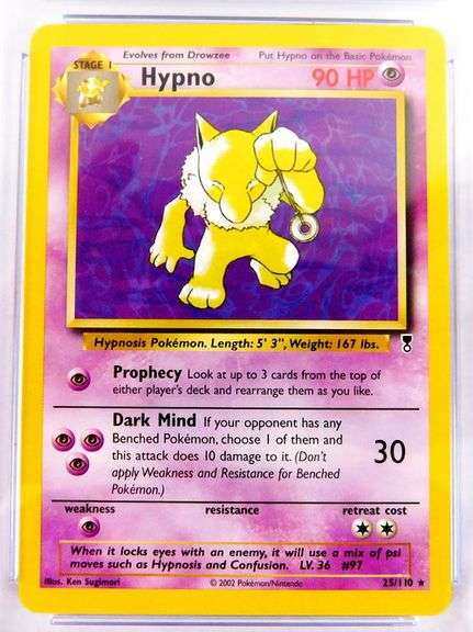 Pokémon 2002 Hypno Stage 1 Card, 9 Mint