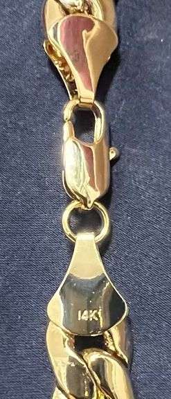 Huge 46.7 Gram Yellow Gold Plated Cuban Link Bracelet