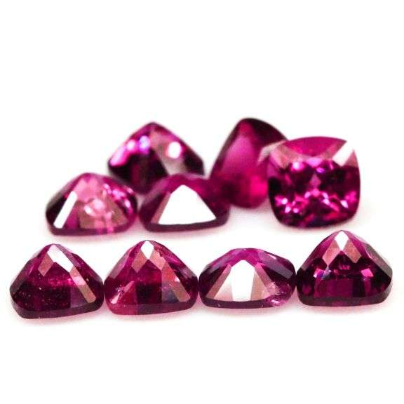 Outstanding 6.08ct set of cushion cut Rhodolite Garnets! Untreated!
