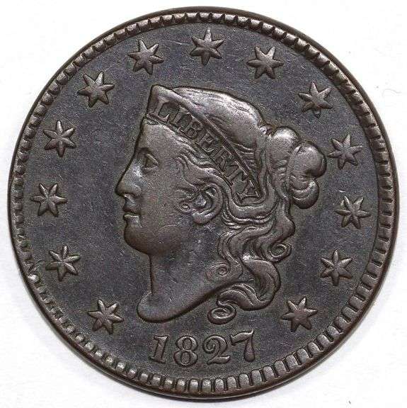 1827 Coronet Head Large Cent Classic Early American Copper Coin
