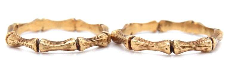 Matched Pair of 14K YG Bsmboo Design Bands