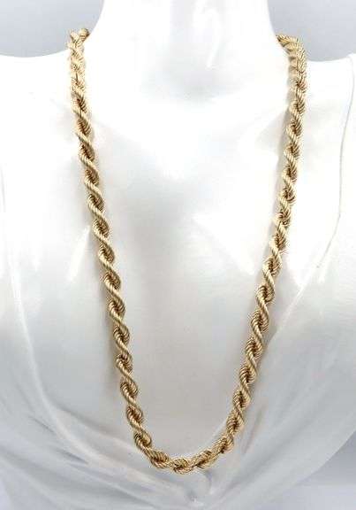 14kt Yellow gold Silk Rope chain necklace