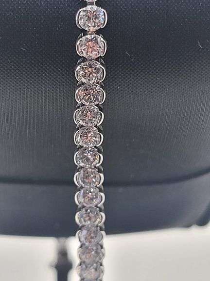 Incredible 6.32 CTTW Colorless Conflict Free Lab Diamond Tennis Bracelet in 14KT Gold, VS1
