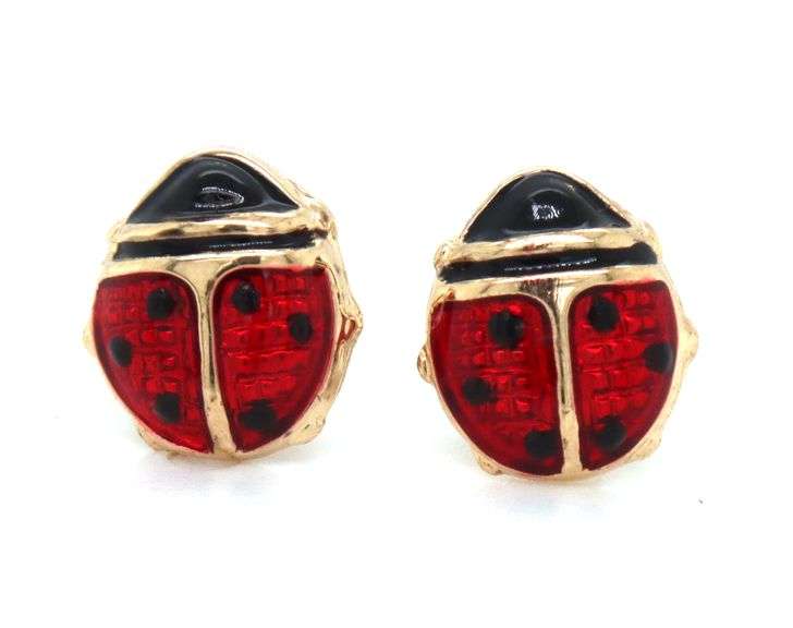 14kt Yellow gold Lady bug stud earrings