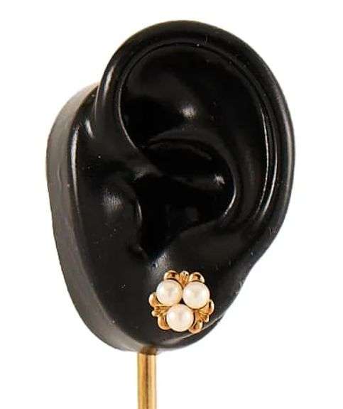 Blue Lagoon by Mikimoto Triple Pearl Cluster Stud Earrings in 14K