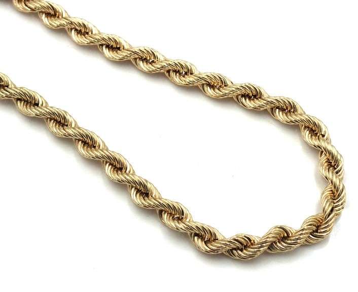 14kt Yellow gold Silk Rope chain necklace