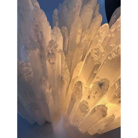 Hand Carved Selenite Tower Lamp