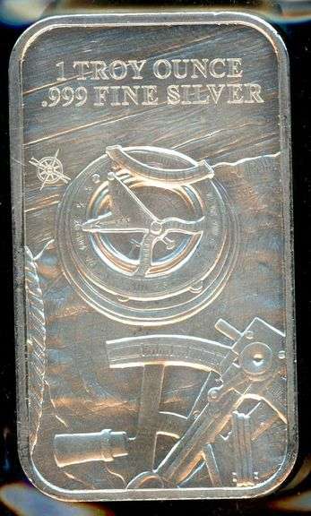 1 Troy Ounce .999 Fine Silver Bar with Prospector Design