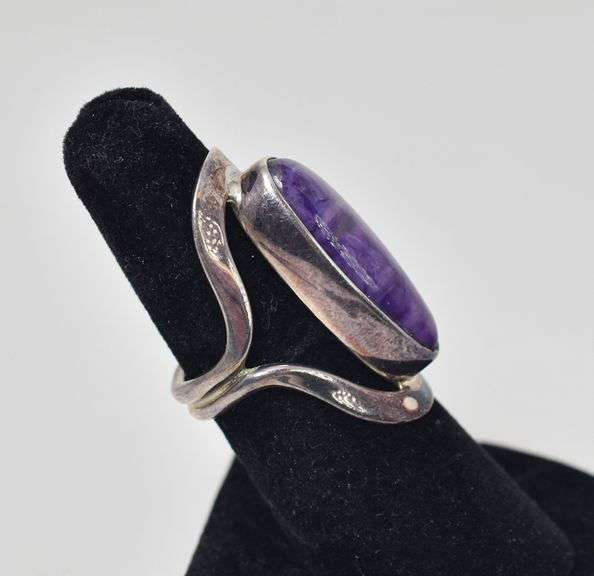 Sterling Silver Charoite Gemstone Ring