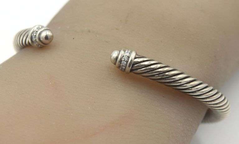 David Yurman classic cable cuff bracelet with diamonds
