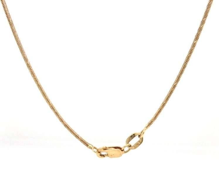 Smooth Feeling 14K YG Etched Snake Necklace