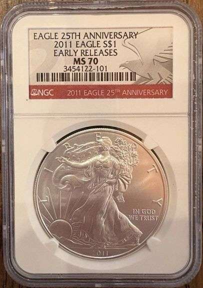 2011 American Silver Eagle 25th Anniversary NGC MS70 Early Releases