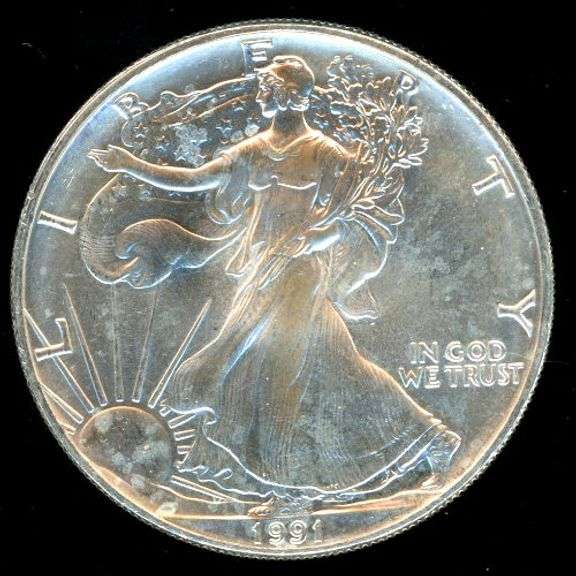 1991 BU 1 Ounce American Silver Eagle