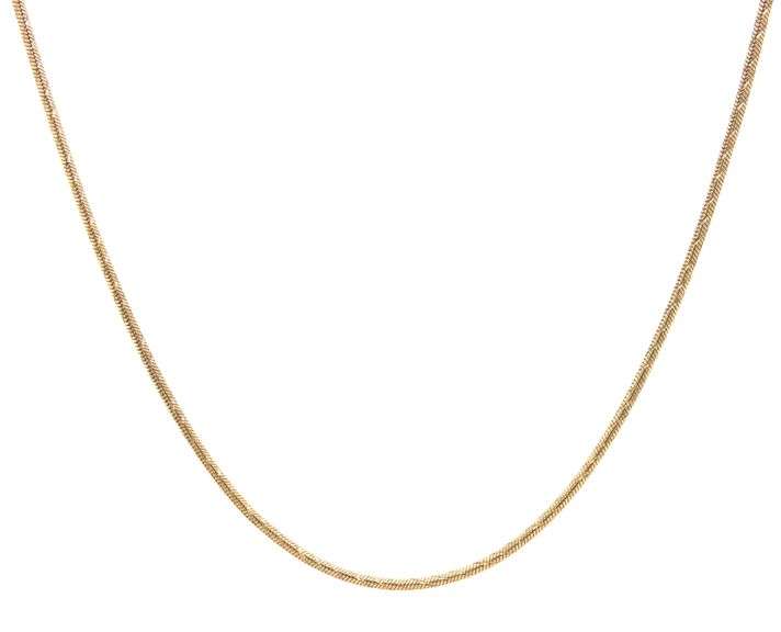 Smooth Feeling 14K YG Etched Snake Necklace
