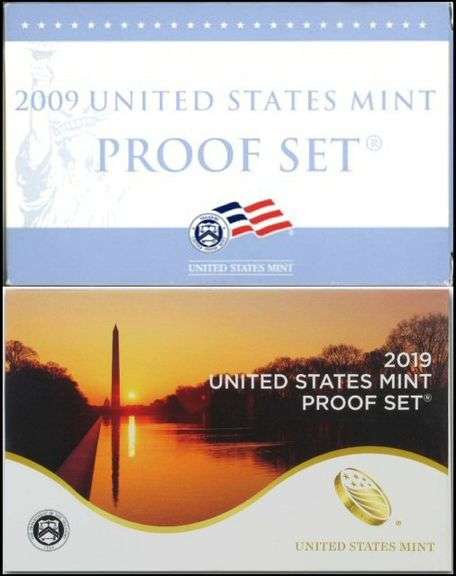 2 US Proof Sets in Box w/COA: 2009 & 2019