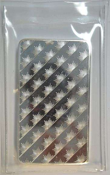Prooflike finish 10 Troy Oz pure .999 Sunshine Minting Silver bar in plastic