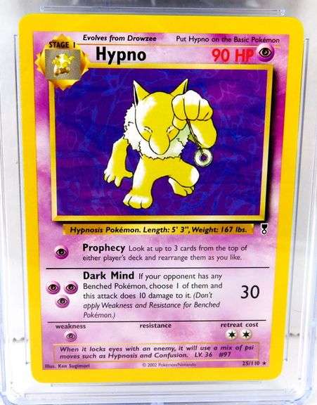 Pokémon 2002 Hypno Stage 1 Card, Mint 9