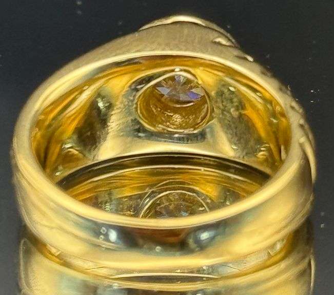 Mens 14K Yellow Gold 1.00 Carat Center Stone Ring
