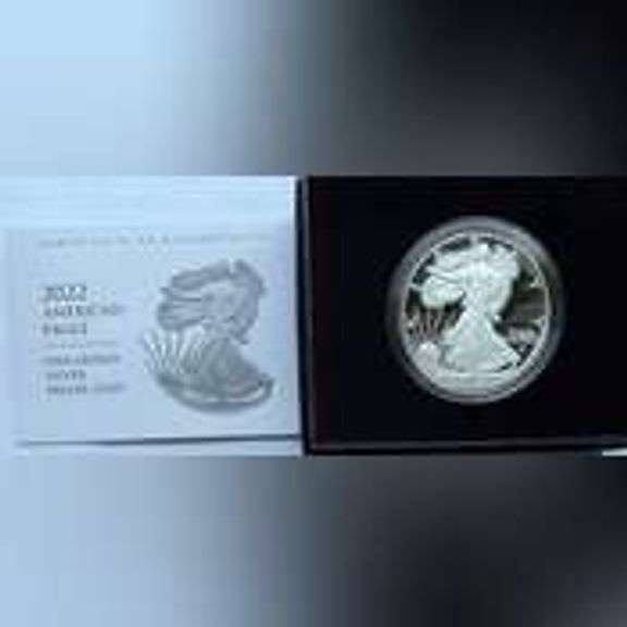 2022 W Proof Silver Eagle with Box & Paper