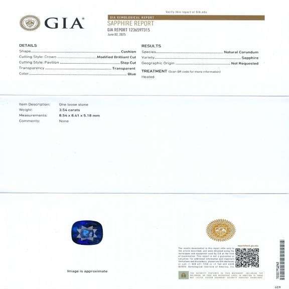 PLATINUM BLUE SAPPHIRE AND DIAMOND RING 5.26 C.T.W.