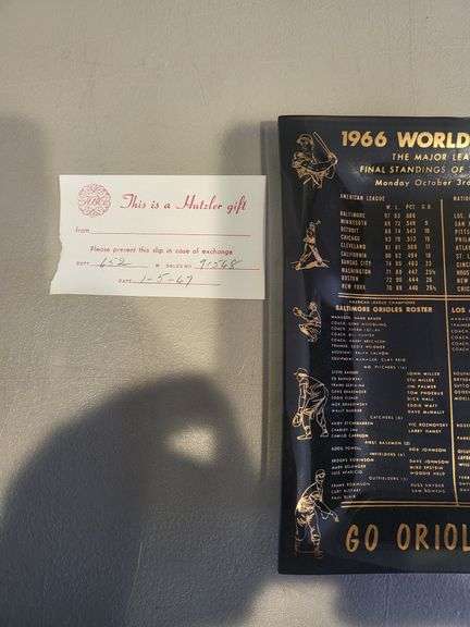 3 Vintage 1966 Baltimore Orioles World Series Baseball Glass Tray