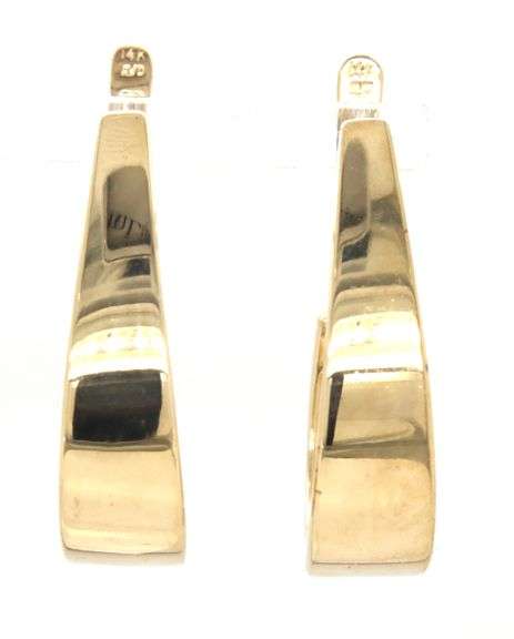 14kt Yellow gold J hoop earrings