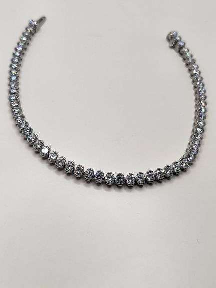High Quality 3.79 CTTW Colorless Conflict Free Lab Diamond Tennis Bracelet in 14KT Gold, VS1