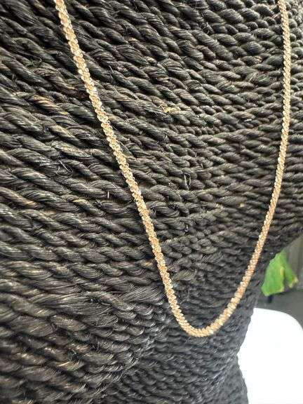 Rose Gold Plated Sterling Silver Popcorn Roc Chain 2.2mm 925 2-Tone Criss Cross Necklace 22"