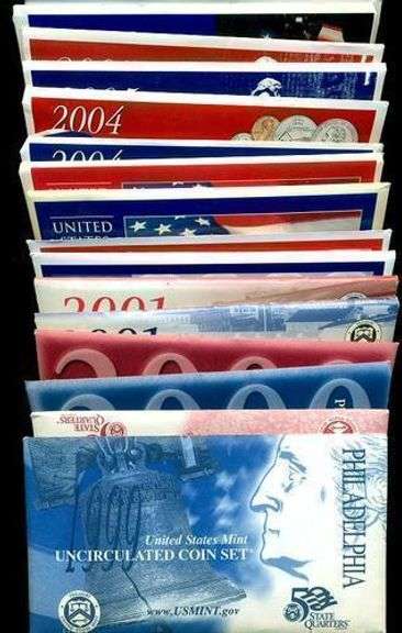 Run of 8 Modern P&D US Mint Sets: 1999-2006