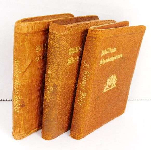 3 Miniature Knickerbocker Leather Shakespeare Books