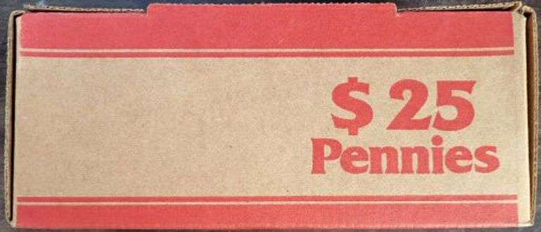 Box containing 50 circ rolls or 2500 Lincoln Wheat-Back Copper Cents, 40's & 50's