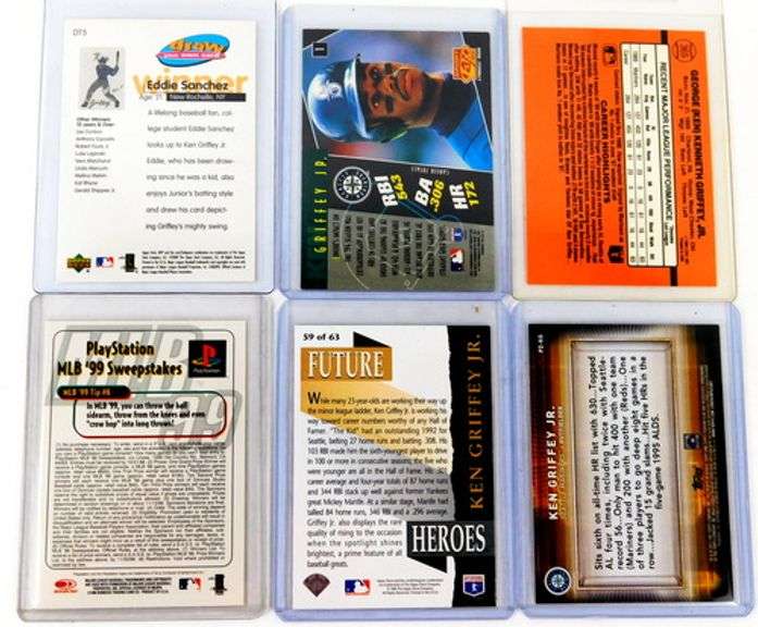 6 Ken Griffey, Jr. Baseball Cards