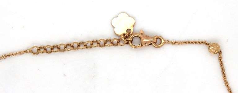 18kt Yellow gold 7.5-inch gold bead station bracelet