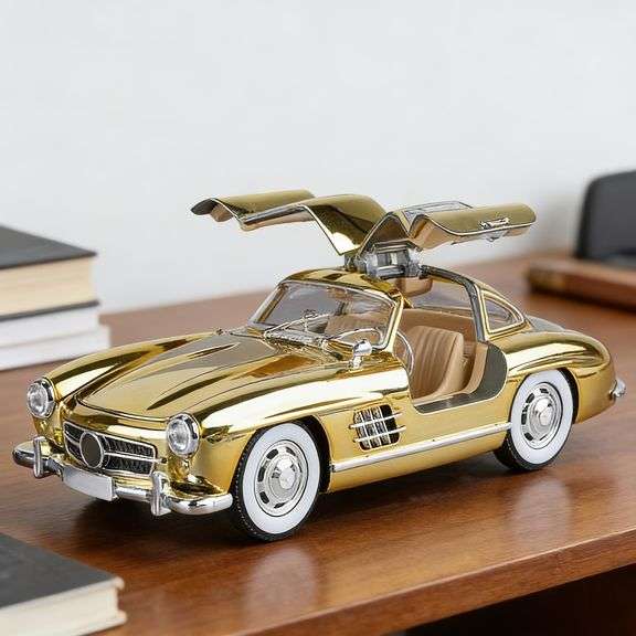 Gold Mercedes-Benz Gullwing Diecast Model