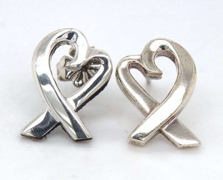 Tiffany & Co Paloma Picasso loving heart stud earrings