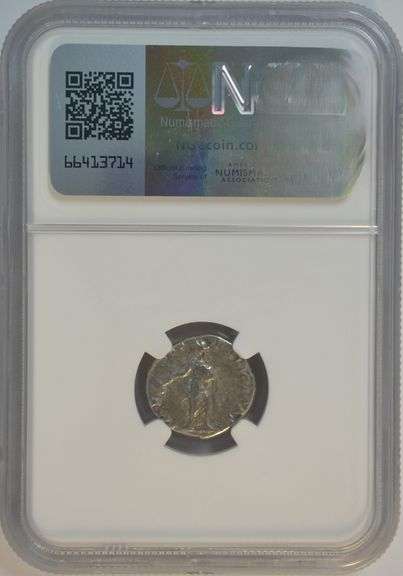 Nice NGC VF Caracalla (issue as Caesar) Roman Silver Denarius, 198-217 AD.