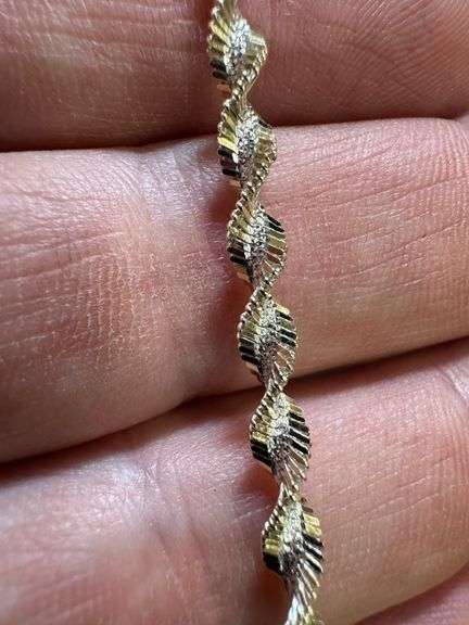Gold Plated Sterling Silver Magic Twist Rope Chain 4mm Solid 925 Italy 2 Tone Necklace 20"