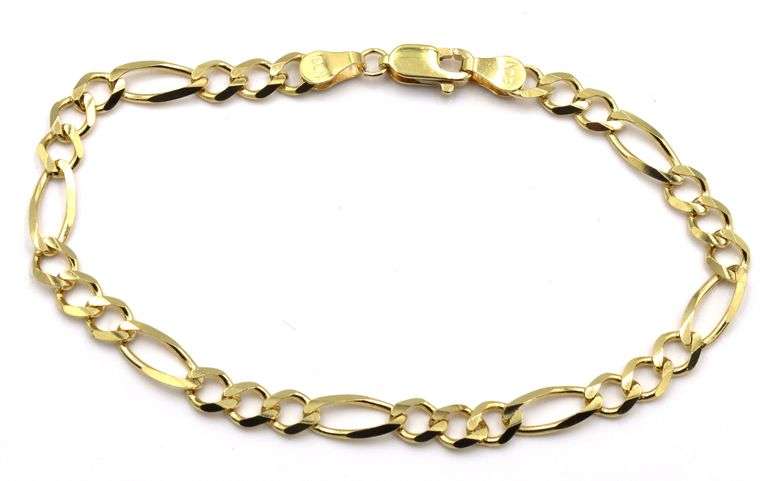 14kt Yellow gold Figaro link bracelet